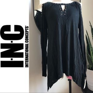 INC Cold Shoulder Blouse Low High
